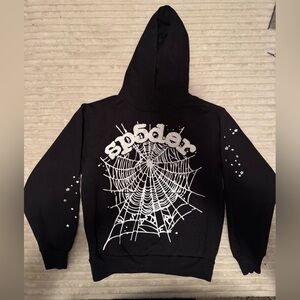 Black Sp5der Spider Web Graphic Hoodie